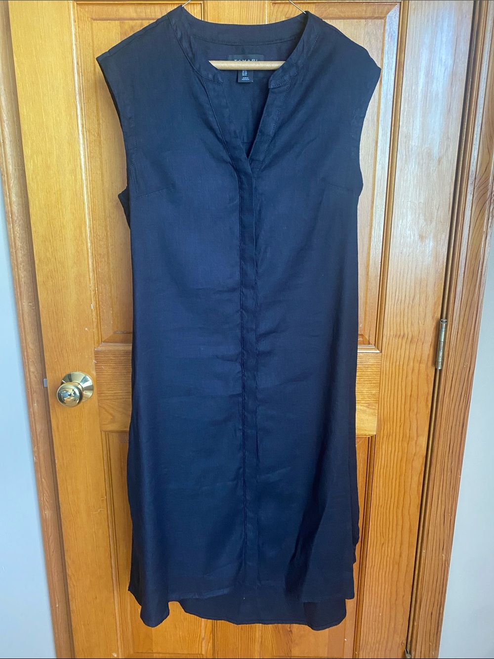 Tahari Navy Sleeveless Shift Dress